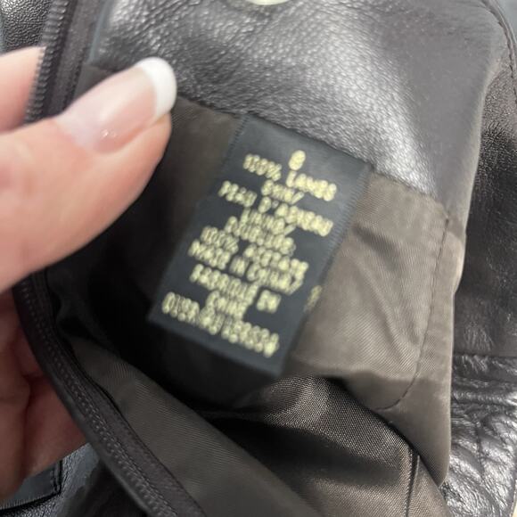 Dana Buchman Long Leather Skirt Women's 8 Black Brown Straight Career Formal - Picture 10 of 10